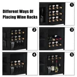 3-Tier Wine Bar Cabinet With Detachable Wine Rack And Drawer, Industrial Sideboard And Buffet Cabinet -Baxton Studio Shop GUEST 59e7dcb7 b1d8 453d 8292 11b490404068