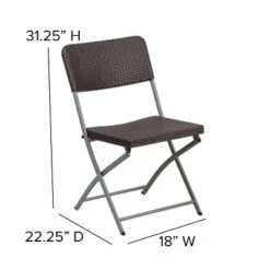 Emma And Oliver 2 Pack Brown Rattan Plastic Indoor-Outdoor Patio Folding Chair -Baxton Studio Shop GUEST 5a2647b1 a4e0 4d87 9e35 18bb4b893963