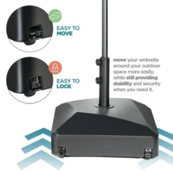 Maple99 Umbrella Base – Fillable, Heavy-Duty & Mobile Patio Umbrella Stand For Deck, Poolside, Garden - 123 Lbs Capacity, Black 8 Maple99 Umbrella Base – Fillable, Heavy-Duty & Mobile Patio Umbrella Stand For Deck, Poolside, Garden - 123 Lbs Capacity, Black -Baxton Studio Shop GUEST 5a584a19 ec95 4633 8c48 cdcd942ca935