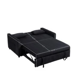 82" Velvet Sleeper Sofa Bed With Adjustable Backrest, Pull-Out Bed, Storage Pockets, And 2 Pillows For Living Room 18 82" Velvet Sleeper Sofa Bed With Adjustable Backrest, Pull-Out Bed, Storage Pockets, And 2 Pillows For Living Room -Baxton Studio Shop GUEST 5a9c2efe 65bd 4a17 b059 b7320a102625