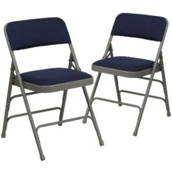Flash Furniture HERCULES Series Metal Folding Chairs With Padded Seats | Set Of 2 Black Metal Folding Chairs -Baxton Studio Shop GUEST 5a9fa342 2a91 4a2e 92ac 6114087d19cc