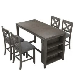 5 PCS Counter Height Wood Dining Table Set-ModernLuxe -Baxton Studio Shop GUEST 5ac8971f 5b92 4918 ab28 d1eaed1993ee
