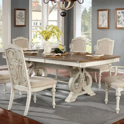 Bernerd Pedestal Base Extendable Dining Table White - HOMES: Inside + Out 1 Bernerd Pedestal Base Extendable Dining Table White - HOMES: Inside + Out