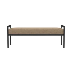 Modern Metal Faux Shearling Bench - HomePop -Baxton Studio Shop GUEST 5ad842bc 5ac4 475f 9502 b11b81413320