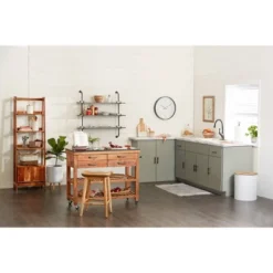 Coastal Wood Kitchen Cart Brown - Olivia & May -Baxton Studio Shop GUEST 5afbafe4 b5ce 42a2 a1f8 9200abdd7b46