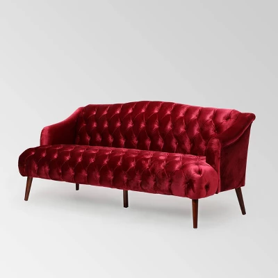 Adelia Modern Glam Tufted Velvet Sofa - Christopher Knight Home 9 Adelia Modern Glam Tufted Velvet Sofa - Christopher Knight Home - Image 9