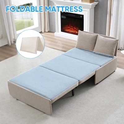 Mjkone Full/Queen Size Sofa Bed, 2 In 1 Convertible Linen Loveseat Sleeper Sofa Couch With Cushions 9 Mjkone Full/Queen Size Sofa Bed, 2 In 1 Convertible Linen Loveseat Sleeper Sofa Couch With Cushions - Image 9