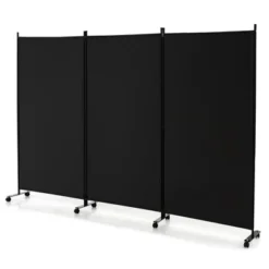 Costway 3-Panel Folding Room Divider 6Ft Rolling Privacy Screen WithLockable Wheels Black/Brown/Grey/White 20 Costway 3-Panel Folding Room Divider 6Ft Rolling Privacy Screen WithLockable Wheels Black/Brown/Grey/White -Baxton Studio Shop GUEST 5b6d2f41 fb5e 498d 9879 909c8f3d5f47