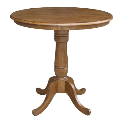 36" Round Top Pedestal Table - Pecan - International Concepts 3 36" Round Top Pedestal Table - Pecan - International Concepts - Image 3