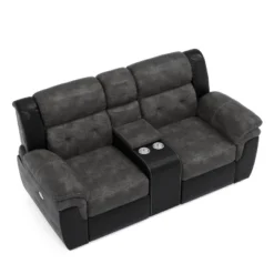 Melio Loveseat With 2 Powered Recliners Gray/Black - HOMES: Inside + Out -Baxton Studio Shop GUEST 5c2e8a4a 3896 4ce4 b031 27a4070c4053