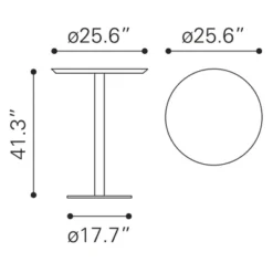 41" Elegant Chromed Steel Round Bar Table Walnut - ZM Home 8 41" Elegant Chromed Steel Round Bar Table Walnut - ZM Home -Baxton Studio Shop GUEST 5c6bc7a8 1fa7 4c46 b48d 9a5f6a72d2fb