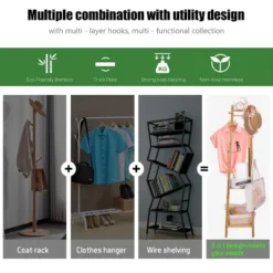 Artloge 3 Tier Free Standing Garment Organizer Natural Bamboo Coat Rack Corner Tall Garment Rack With 8 Hooks For Bedroom Living Room Entryway 13 Artloge 3 Tier Free Standing Garment Organizer Natural Bamboo Coat Rack Corner Tall Garment Rack With 8 Hooks For Bedroom Living Room Entryway -Baxton Studio Shop GUEST 5c6ea3ef 6b93 4709 b939 251fac2262a3