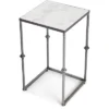 Berlin Solid Marble Side Table White - Finch