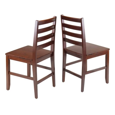 3pc Kingsgate Dining Table With 2 Hamilton Ladder Back Chairs Wood/Brown - Winsome 5 3pc Kingsgate Dining Table With 2 Hamilton Ladder Back Chairs Wood/Brown - Winsome - Image 5
