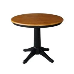 36" Mark Round Top Pedestal Table Black/Cherry - International Concepts -Baxton Studio Shop GUEST 5cf736a3 33a0 4e61 ab8e 69f2e5981147