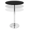 27.5" Elia Contemporary Adjustable Bar Height Pub Table Black Wood Top With Chrome Frame - LumiSource