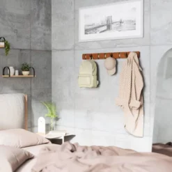 Umbra 8pc Flip Wall Mounted Coat Rack -Baxton Studio Shop GUEST 5d1a2935 7c0f 4b56 b42b 0487c2b315a5