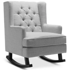 Best Choice Products Rocking Accent Chair, Tufted Upholstered Wingback For Home, Nursery W/ Wood Frame -Baxton Studio Shop GUEST 5d1dfe26 c728 41fc 9634 1ee27f62978d