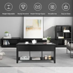 Costway Lift Top Coffee Table W/ Storage Compartment Shelf Living Room Furniture Black 14 Costway Lift Top Coffee Table W/ Storage Compartment Shelf Living Room Furniture Black -Baxton Studio Shop GUEST 5d22769b 2db9 4ec9 8260 7d6aa9c2e66e