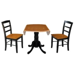 Set Of 3 42" Dual Table With 2 Madrid Chairs Dining Sets Black/Red - International Concepts -Baxton Studio Shop GUEST 5d4ab67f ef67 4061 934e e20d1164655b