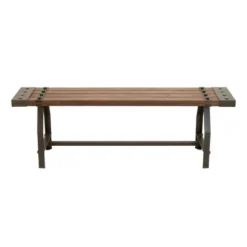 Industrial Metal And Brown Wood Bench Brown - Olivia & May -Baxton Studio Shop GUEST 5d4b5ed9 c63f 458a 903a 9ba6f69f4010