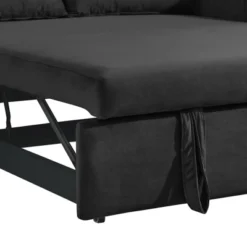 TIRAMISUBEST 3 In 1 Convertible Sofa Bed Loveseat Velvet Pull Out Sleeper With Adjustable Backrest Detachable Arm Pockets And Pillows -Baxton Studio Shop GUEST 5d4e237f 401e 45f8 8aab e158919cdaae