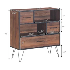 Costway Sideboard Storage Cabinet Multipurpose Display Unit W/Metal Leg & Drawers Walnut 11 Costway Sideboard Storage Cabinet Multipurpose Display Unit W/Metal Leg & Drawers Walnut -Baxton Studio Shop GUEST 5d636957 69cb 4f75 963a a14486d93592