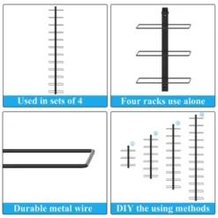 Itopfox 12 Bottle Wall-Mounted Wine Rack, Detachable Storage Organizer Used As One Or Four, DIY Wall Hanging Bottle Holder For Dining Room, Bar -Baxton Studio Shop GUEST 5d9a05a5 c7ee 4b53 8c57 87538ae974af