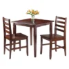 3pc Kingsgate Dining Table With 2 Hamilton Ladder Back Chairs Wood/Brown - Winsome