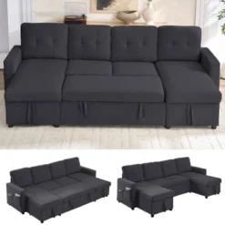 Mjkone W98" 4-Seater Modular Sleeper Sofa Bed With Storage Chaise,U-shaped Sofa With Pull-out Bed 26 Mjkone W98" 4-Seater Modular Sleeper Sofa Bed With Storage Chaise,U-shaped Sofa With Pull-out Bed -Baxton Studio Shop GUEST 5dc19b78 a6ad 40dc b694 df80719801ef