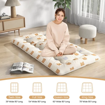 Infans Twin Futon Mattress Japanese Floor Pad Washable Cover Carry Bag Brown Bear 3 Infans Twin Futon Mattress Japanese Floor Pad Washable Cover Carry Bag Brown Bear - Image 3
