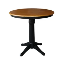 36" Mark Round Top Pedestal Table Black/Cherry - International Concepts -Baxton Studio Shop GUEST 5e84ba27 907c 4b98 b3a1 fdefddccb68d