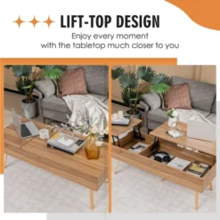 Costway 47'' Lift Top Coffee Table Central Table With Hidden Compartments For Living Room -Baxton Studio Shop GUEST 5eaea24b bf97 4dcc a497 a71fc880881a