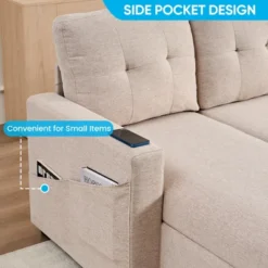 Mjkone W98" 4-Seater Modular Sleeper Sofa Bed With Storage Chaise,U-shaped Sofa With Pull-out Bed 19 Mjkone W98" 4-Seater Modular Sleeper Sofa Bed With Storage Chaise,U-shaped Sofa With Pull-out Bed -Baxton Studio Shop GUEST 5eb674ca 5313 4e72 af80 f366237c4320