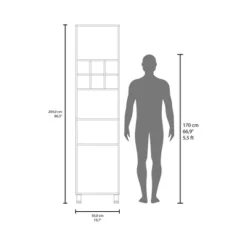 80" H Tall Bathroom Storage Cabinet With 2 Barn Doors, Narrow Storage Unit, Adjustable Shelves, Floor Cabinet For Bathroom, Living Room, Entryway -Baxton Studio Shop GUEST 5ec83384 6b8d 49bb 82d4 19f426ab2c49