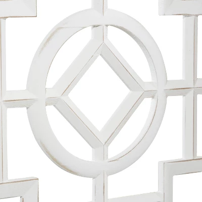 Farmhouse Wood Patterned Room Divider Screen White - Olivia & May 6 Farmhouse Wood Patterned Room Divider Screen White - Olivia & May - Image 6