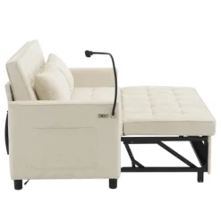 56.9"W Loveseat Sofa, Pull-Out Sleeper Sofa Bed With Adjustable Backrest, Side Pockets, Two USB Ports And A Phone Holder - ModernLuxe 25 56.9"W Loveseat Sofa, Pull-Out Sleeper Sofa Bed With Adjustable Backrest, Side Pockets, Two USB Ports And A Phone Holder - ModernLuxe -Baxton Studio Shop GUEST 5fb1fd22 7793 40cf 892d 70a88865f9b3