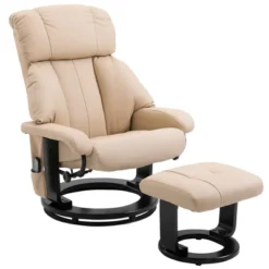 HOMCOM Recliner With Ottoman Footrest, Recliner Chair With Vibration Massage, Faux Leather And Swivel Wood Base For Living Room And Bedroom 13 HOMCOM Recliner With Ottoman Footrest, Recliner Chair With Vibration Massage, Faux Leather And Swivel Wood Base For Living Room And Bedroom -Baxton Studio Shop GUEST 5fca4e42 ae99 4a6d b7d6 3e0f40e030e1