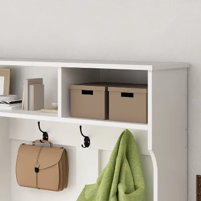 FUFU&GAGA White Hall Tree With Storage - Entryway Organizer With Hooks, Shelves, And Cubbies 3 FUFU&GAGA White Hall Tree With Storage - Entryway Organizer With Hooks, Shelves, And Cubbies - Image 3