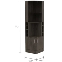 Gulches Bar Cabinet With Eight Bottle Cubbies And Open Shelves -Baxton Studio Shop GUEST 60092c4c 1b7c 4840 a9b4 7b310e335bf9