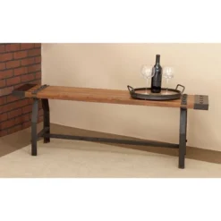 Industrial Metal And Brown Wood Bench Brown - Olivia & May -Baxton Studio Shop GUEST 603c957b 285e 47e9 8d22 1e9c21acb6d6