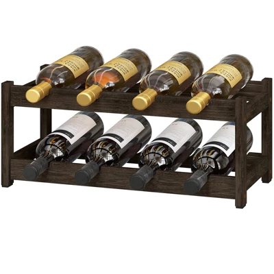 Itopfox Freestanding 2-Tier Bamboo Wine Rack For 8 Bottles, Countertop Cabinet Holder, Storage Shelf For Bar, Pantry, Wine Cellar, Basement 7 Itopfox Freestanding 2-Tier Bamboo Wine Rack For 8 Bottles, Countertop Cabinet Holder, Storage Shelf For Bar, Pantry, Wine Cellar, Basement - Image 7