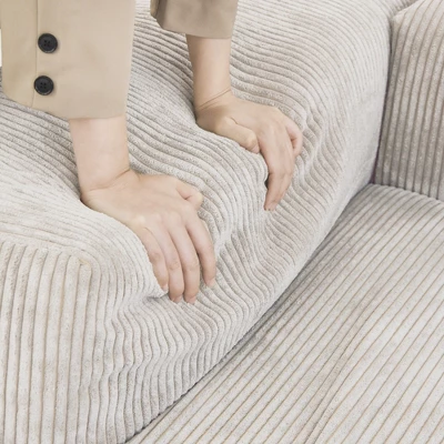 WJShome Modular Sectional Sofa With Ottomans,6 Seater Corduroy V Shaped Reversible Corner Couch,141.73" Convertible Sofa & Couch 8 WJShome Modular Sectional Sofa With Ottomans,6 Seater Corduroy V Shaped Reversible Corner Couch,141.73" Convertible Sofa & Couch - Image 8