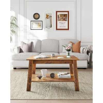 31.49” Rustic Coffee Table - 2-Tier Modern Farmhouse Side Table For Living Room, Home, Office & Outdoor 10 31.49” Rustic Coffee Table - 2-Tier Modern Farmhouse Side Table For Living Room, Home, Office & Outdoor - Image 10