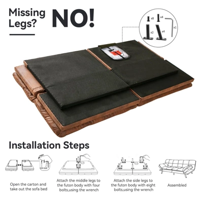 Vipbear 71" Foldable Sofa Bed, Memory Foam Sleeper Sofa, Modern Folding Small Recliner For Living Room, Office, Apartment 8 Vipbear 71" Foldable Sofa Bed, Memory Foam Sleeper Sofa, Modern Folding Small Recliner For Living Room, Office, Apartment - Image 8