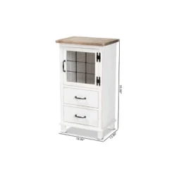 Faron Finished Wood 2 Drawer Storage Cabinet White/Oak Brown - Baxton Studio -Baxton Studio Shop GUEST 6074802f 027b 42c9 88b6 0a805cf302e0