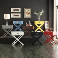 Borden Campaign Accent Table - Inspire Q -Baxton Studio Shop GUEST 60bf1f71 f1f4 4b12 b5f7 ef768e623911