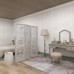 Farmhouse Wood Carved Room Divider Screen White - Olivia & May -Baxton Studio Shop GUEST 60d41122 7267 4c6c 8b5a 0f2f6e89f4b4