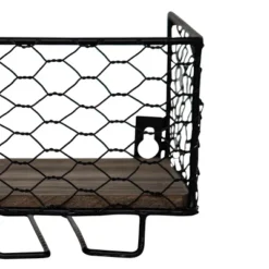 Two Bottle Black Wire Metal Wall Mount Wine Rack - Foreside Home & Garden