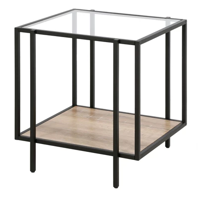 Black Bronze Side Table With Limed Oak Shelf - Henn&Hart 7 Black Bronze Side Table With Limed Oak Shelf - Henn&Hart - Image 7